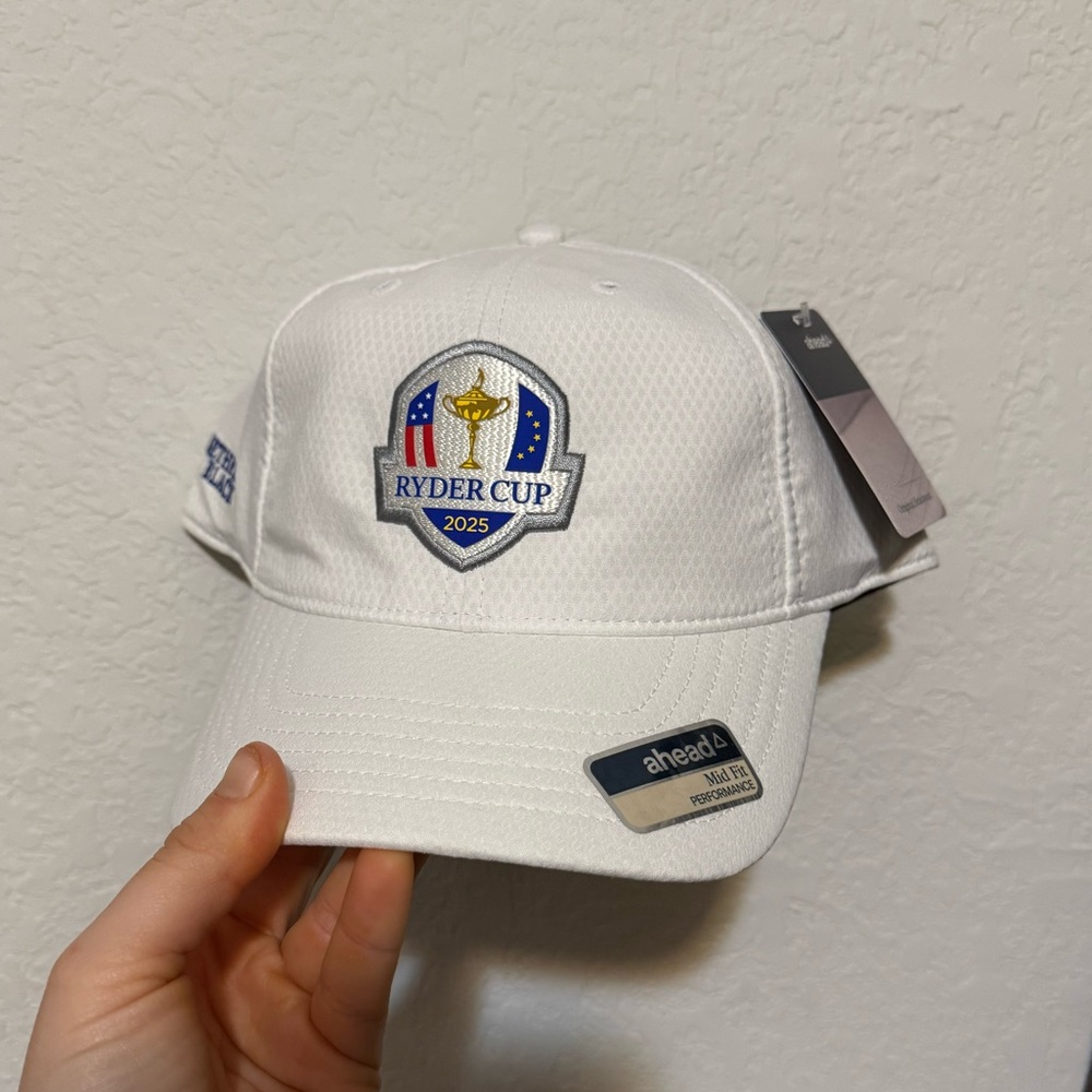 Ryder Cup 2025 Ahead White Mid Fit Performance Hat